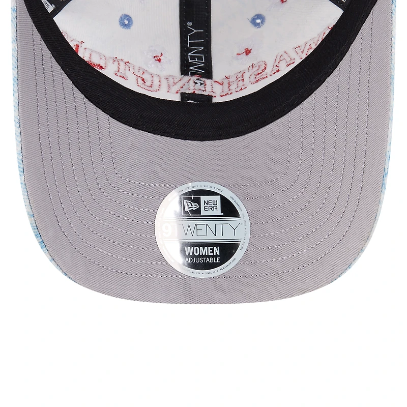 Women's New Era Light Blue Washington Nationals Daisy All Over 9TWENTY Adjustable Hat