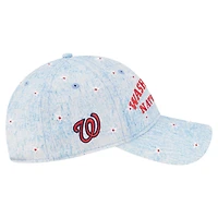Women's New Era  Light Blue Washington Nationals Daisy All Over 9TWENTY Adjustable Hat