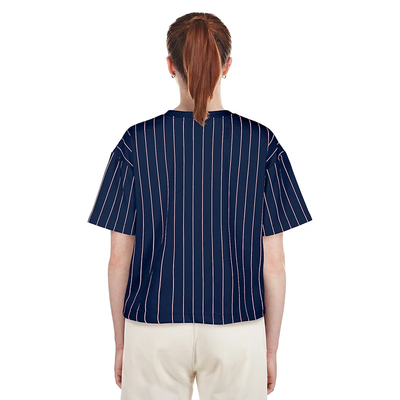 Women's New Era Navy Washington Nationals 2025 City Connect Pinstripe T-Shirt