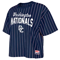 Women's New Era Navy Washington Nationals 2025 City Connect Pinstripe T-Shirt