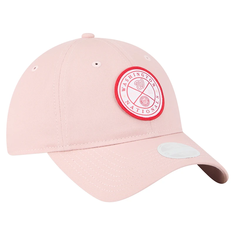 Casquette ajustable Bloom 9TWENTY rose des Nationals de Washington New Era pour femme