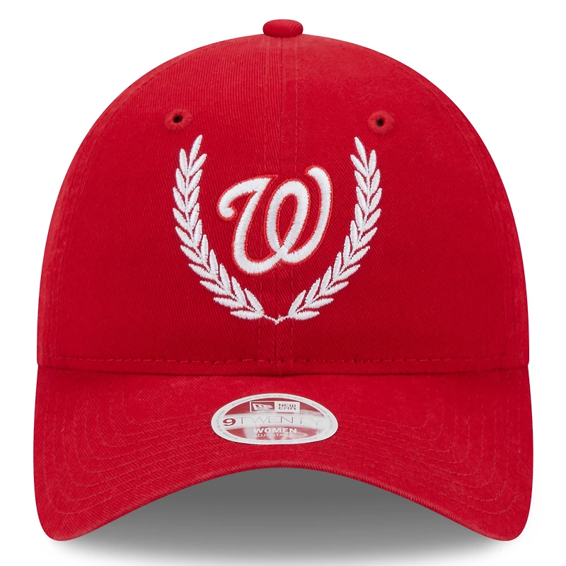 Casquette ajustable 9TWENTY New Era pour femme, rouge, Washington Nationals Leaves