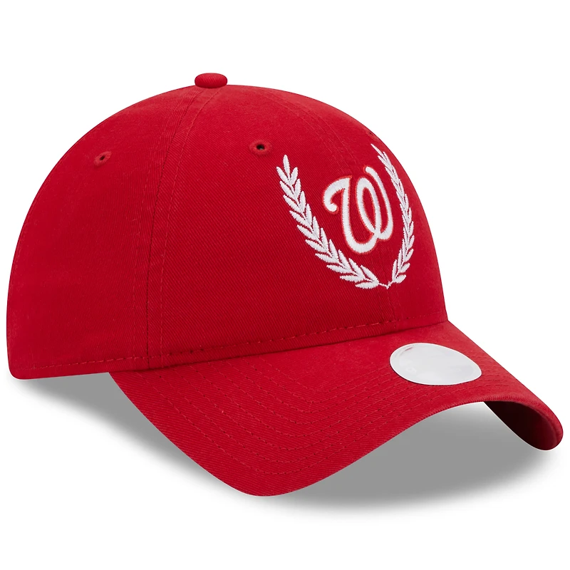 Casquette ajustable 9TWENTY New Era pour femme, rouge, Washington Nationals Leaves