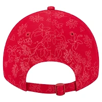 Casquette ajustable Washington Nationals 9TWENTY à motif floral ton sur ton pour femme New Era rouge
