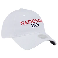 Women's New Era White Washington Nationals Team Fan 9TWENTY Adjustable Hat