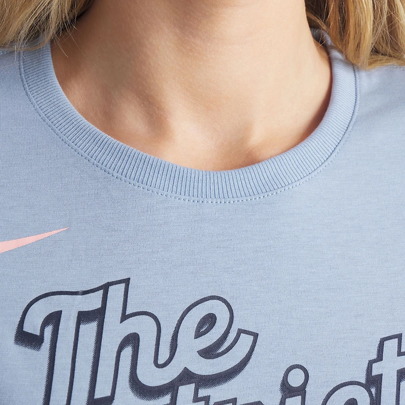 T-shirt Nike bleu Washington Nationals 2025 City Connect Flowy Fashion Tri-Blend Dri-FIT pour femme