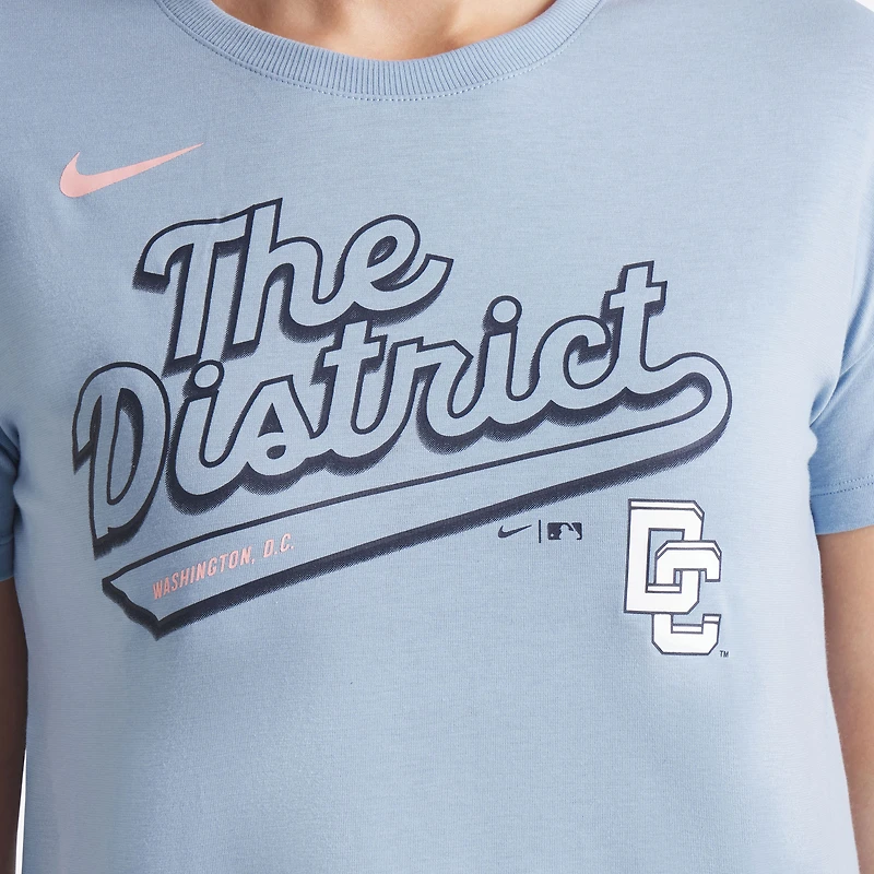Women's Nike Blue Washington Nationals 2025 City Connect Flowy Fashion Tri-Blend Dri-FIT T-Shirt