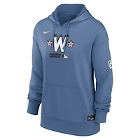 Sweat à capuche Nike City Connect Therma Authentic Collection bleu Washington Nationals pour femme