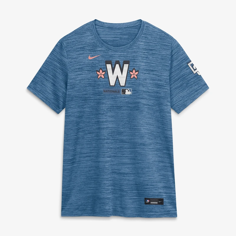 T-shirt Nike bleu Washington Nationals Authentic Collection City Connect Velocity Dri-FIT pour femme
