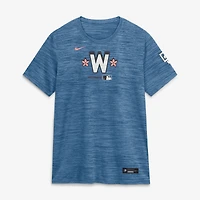 T-shirt Nike bleu Washington Nationals Authentic Collection City Connect Velocity Dri-FIT pour femme