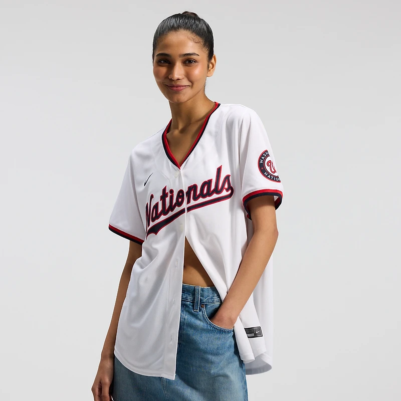 Maillot de joueur Nike CJ Abrams blanc Washington Nationals Home Limited pour femme
