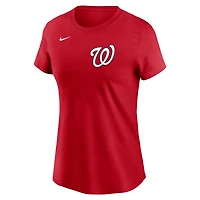 T-shirt Nike Dylan Crews rouge Washington Nationals Cooperstown Collection Fuse avec nom et numéro pour femme