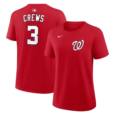 T-shirt Nike Dylan Crews rouge Washington Nationals pour femme, avec nom et numéro