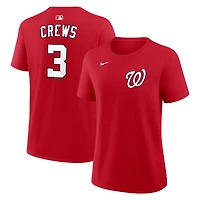 T-shirt Nike Dylan Crews rouge Washington Nationals pour femme, avec nom et numéro