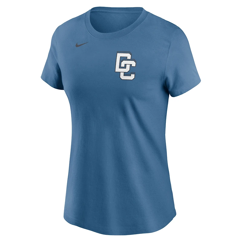 Women's Nike James Wood Blue Washington Nationals 2025 City Connect Fuse Name & Number T-Shirt