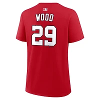 Women's Nike James Wood Red Washington Nationals Name & Number T-Shirt