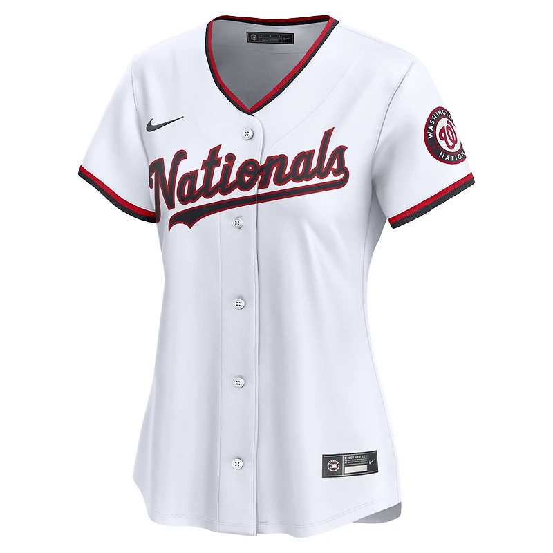 Maillot de joueur Nike James Wood blanc Washington Nationals Home Limited pour femme