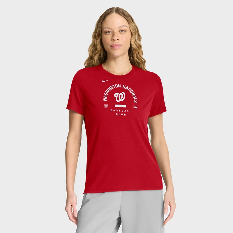 Women's Nike Red Washington Nationals Authentic Collection Early Work Tri-Blend Dri-FIT T-Shirt