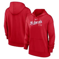 Sweat à capuche Nike Performance Authentic Collection pour femme, rouge, Washington Nationals