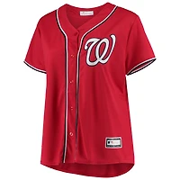 Maillot rouge de l'équipe réplique alternative grande taille des Nationals Washington pour femmes