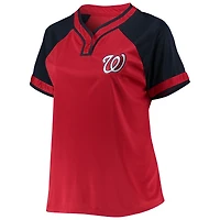 T-shirt raglan rouge grande taille des Nationals de Washington pour femmes