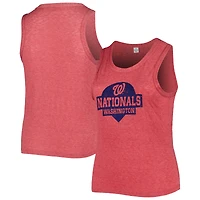 Women's Soft as a Grape Red Washington Nationals Plus High Neck Tri-Blend Tank Top