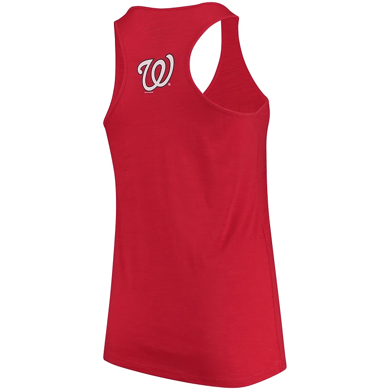 Débardeur a dos nageur Soft as Grape Red Washington Nationals pour femmes les clôtures