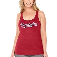 Débardeur a dos nageur Soft as Grape Red Washington Nationals pour femmes les clôtures