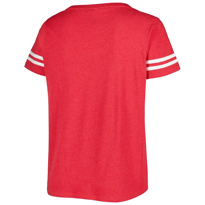 T-shirt en jersey a encolure V taille plus Soft as Grape Red Washington Nationals pour femme