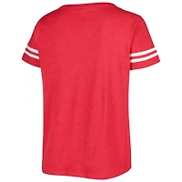 T-shirt en jersey a encolure V taille plus Soft as Grape Red Washington Nationals pour femme