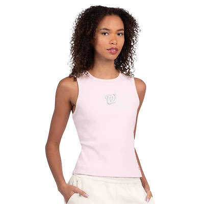 Débardeur côtelé rose clair pour femme Starter Washington Nationals Pastels