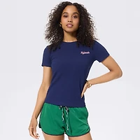 T-shirt côtelé Terez Navy Washington Nationals pour femmes