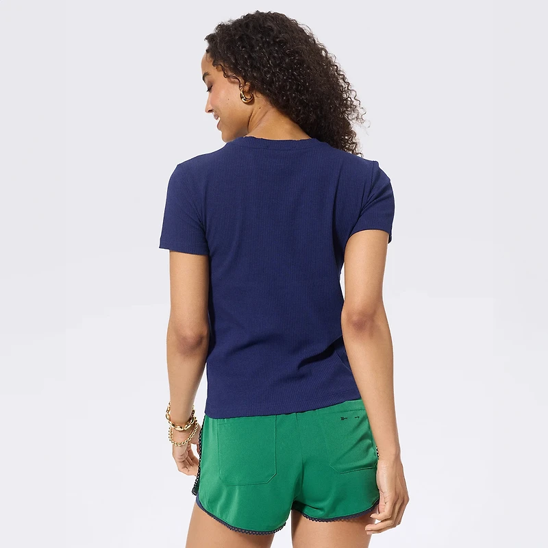 Women's Terez Navy Washington Nationals Ribbed T-Shirt