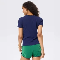 Women's Terez Navy Washington Nationals Ribbed T-Shirt