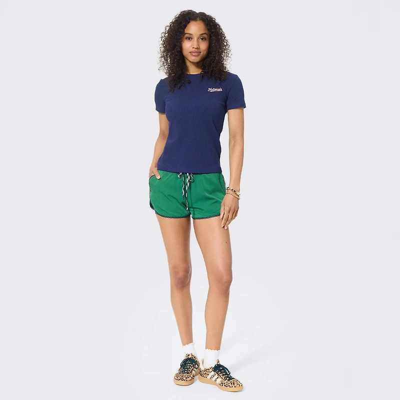 Women's Terez Navy Washington Nationals Ribbed T-Shirt