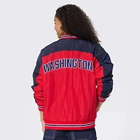 Women's Terez Red Washington Nationals Time Out Full-Snap Bomber Jacket