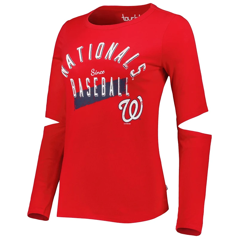 T-shirt à manches longues Touch Red Washington Nationals Formation pour femme