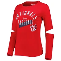 T-shirt à manches longues Touch Red Washington Nationals Formation pour femme