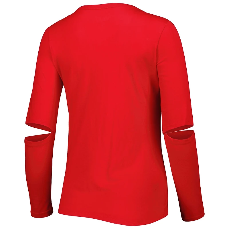T-shirt à manches longues Touch Red Washington Nationals Formation pour femme