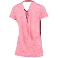 T-shirt enveloppant dans le dos à col en V pour femmes Touch Red Washington Nationals Hail Mary