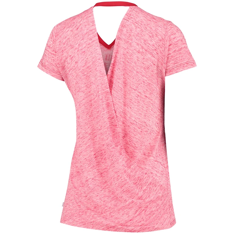 T-shirt enveloppant dans le dos à col en V pour femmes Touch Red Washington Nationals Hail Mary