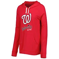 Chandail à capuchon raglan d'avant-match Touch Red Washington Nationals pour femme