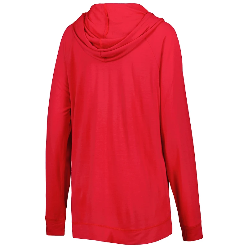 Chandail à capuchon raglan d'avant-match Touch Red Washington Nationals pour femme