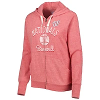 Sweat à capuche léger entièrement zippé pour femme Touch Red Washington Nationals Training Camp