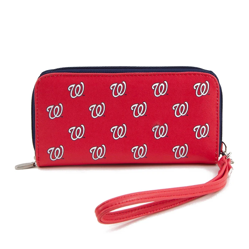 Portefeuille zippé à poignet Washington Nationals pour femme