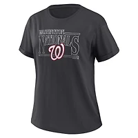 WEAR by Erin Andrews T-shirt boyfriend surdimensionné charbon de bois des Nationals Washington pour femmes
