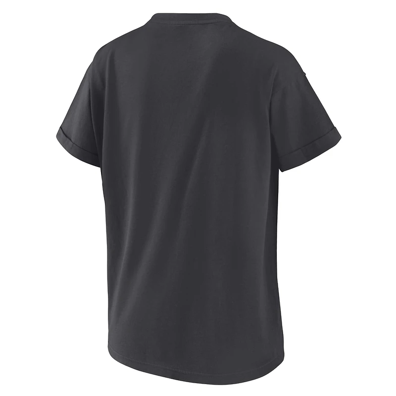 WEAR by Erin Andrews T-shirt boyfriend surdimensionné charbon de bois des Nationals Washington pour femmes