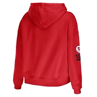Women's WEAR by Erin Andrews Red Washington Nationals Modest Patches Cropped Pullover Hoodie