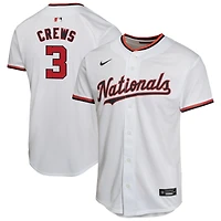 Maillot de joueur alternatif Nike Dylan Crews blanc des Nationals Washington pour jeunes