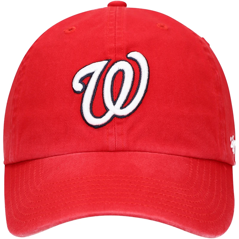 '47 Red Washington Nationals Team Logo Clean Up Casquette ajustable pour jeune